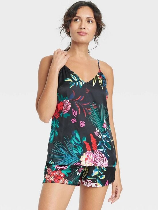 stars above Other - Stars Above Camisole & Shorts Pajama Set Black Floral ** S/XS